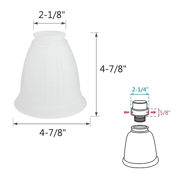 Aspen Creative Frosted Replacement Glass Shade, 21/8" Fitter Size, 47